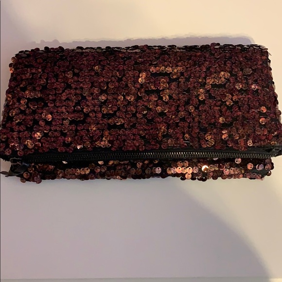 BCBG Large Sequin Fold-Over Clutch - Picture 3 of 8